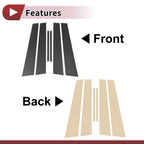 6 Pcs Car Door Pillar Window Trim for Toyota Crown (2009–2012) Black Carbon Fiber