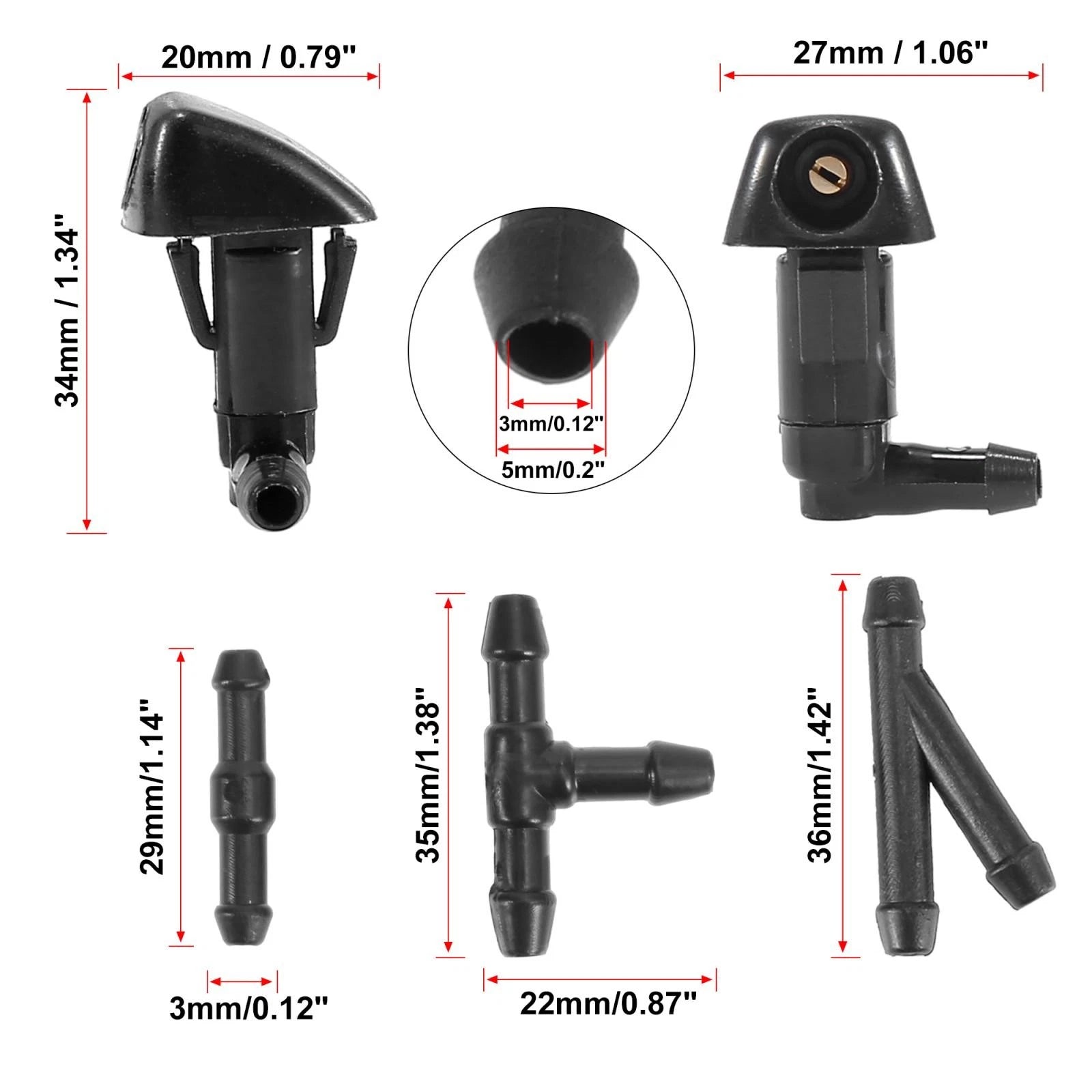 Front Windshield Washer Nozzles Kit 76810-SDA-A11 for Honda Civic (2006–2011)