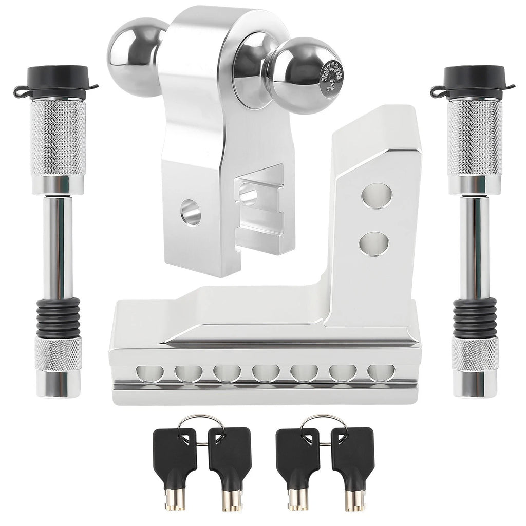 Dual Ball Trailer Hitch for Heavy Duty 5000 lb (2-5/16" & 2" Ball, 6" Drop)