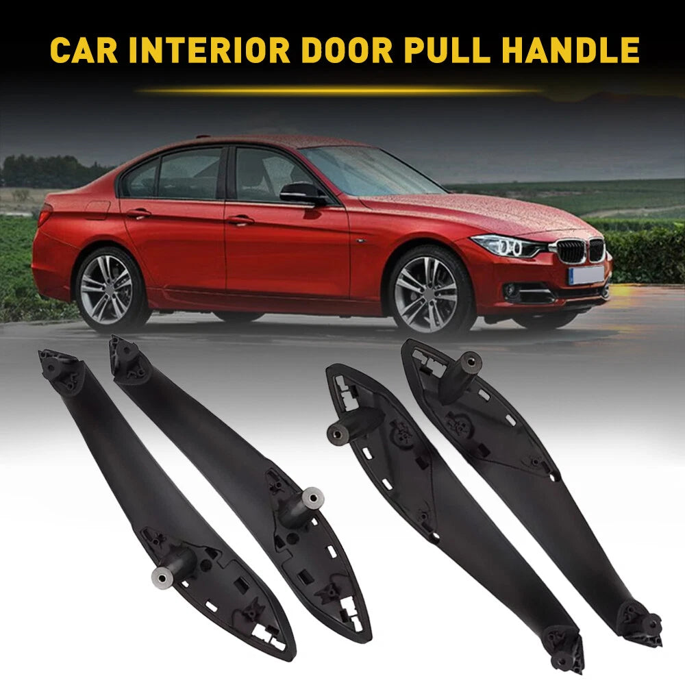 Set of 4 Black ABS Door Pull Handle Armrest Panels for BMW F30 F35 (2012–2019)