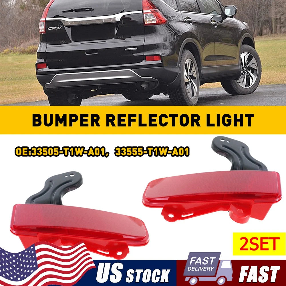 Set of 2 Rear Bumper Reflector Side Marker Light Covers for Honda CR-V (2015–2016)