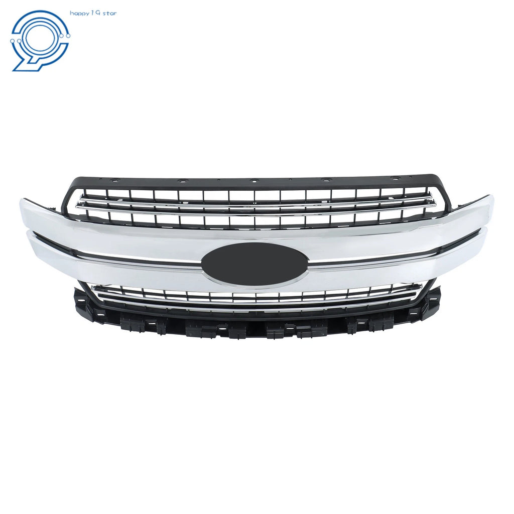 Lariat Style Front Bumper Grille for Ford F-150 (2018-2020) Chrome Trim