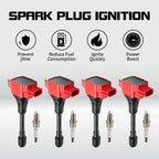 4X Ignition Coil + Plugs for Nissan Rogue Altima Frontier Sentra FX50 (2008–2022) UF549