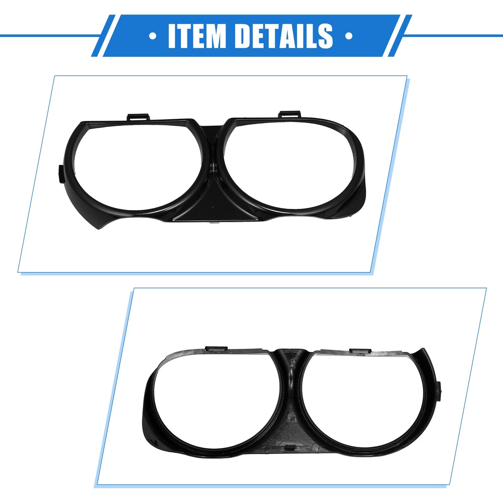 1 Pair Headlight Trim Rings for Dodge Challenger (Black) (703820285786)