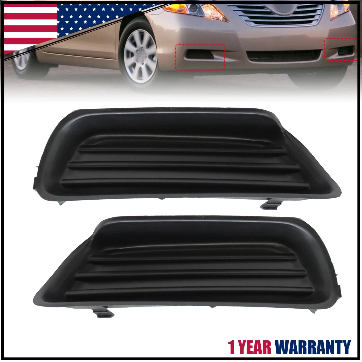 Fog Light Cover Set for Toyota Camry (2007–2009) - Left + Right