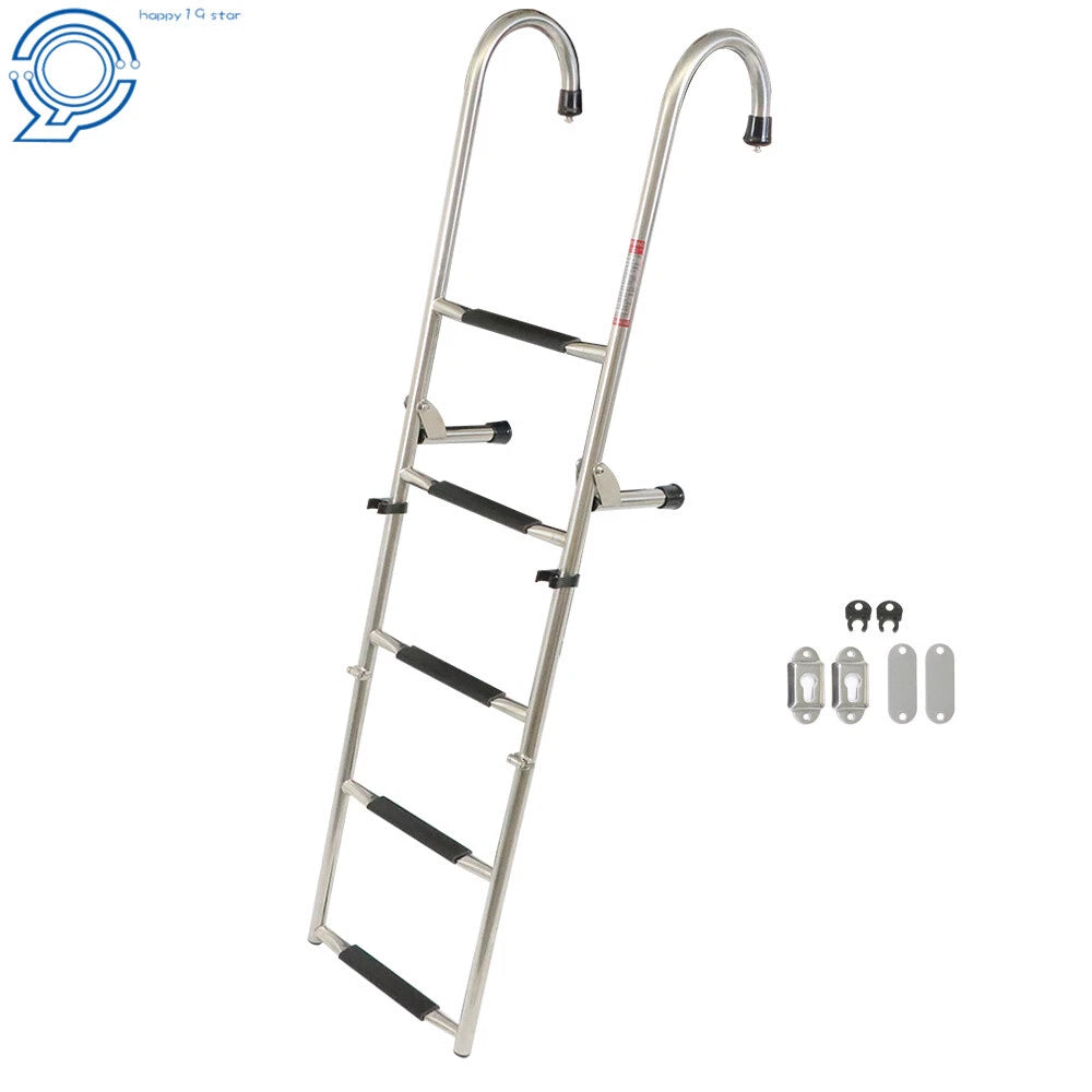 2 Step Stainless Steel Folding Ladder for Boats (400 lb Limit)