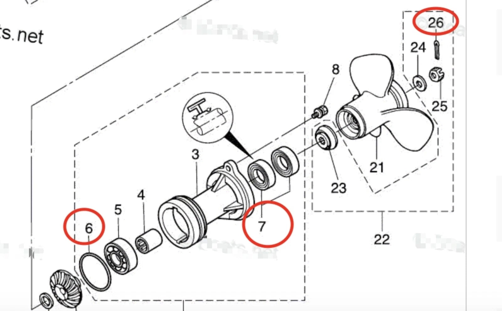Lower Unit Oil Seal & O-ring for Tohatsu Outboard (3AC601110, 332601030)