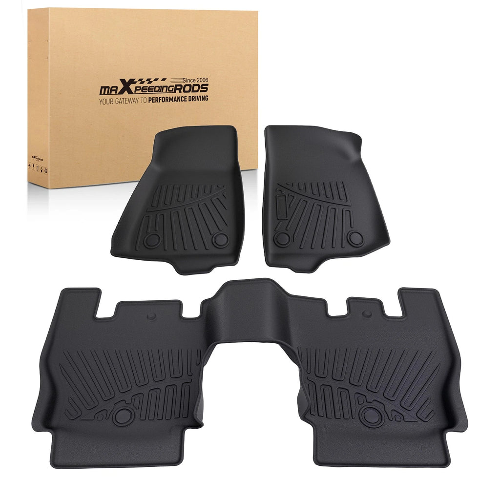 Set of 4 Carpet Floor Mats for Jeep Wrangler JL 4-Door (2018–2024) TPE Black