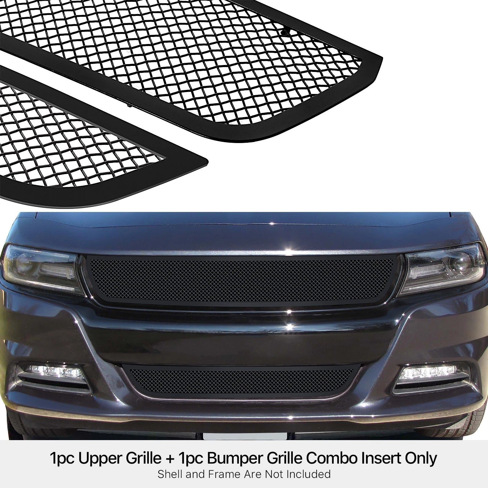 Stainless Black Mesh Grille Insert for Dodge Charger (2015-2019)