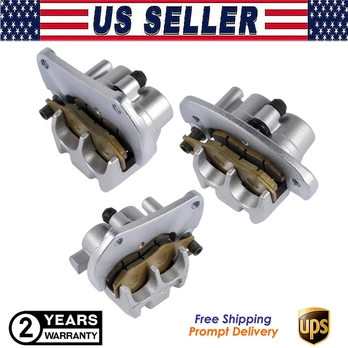 Front & Rear Brake Calipers w/Pads for Can-Am Commander 800 800R (2011–2020)