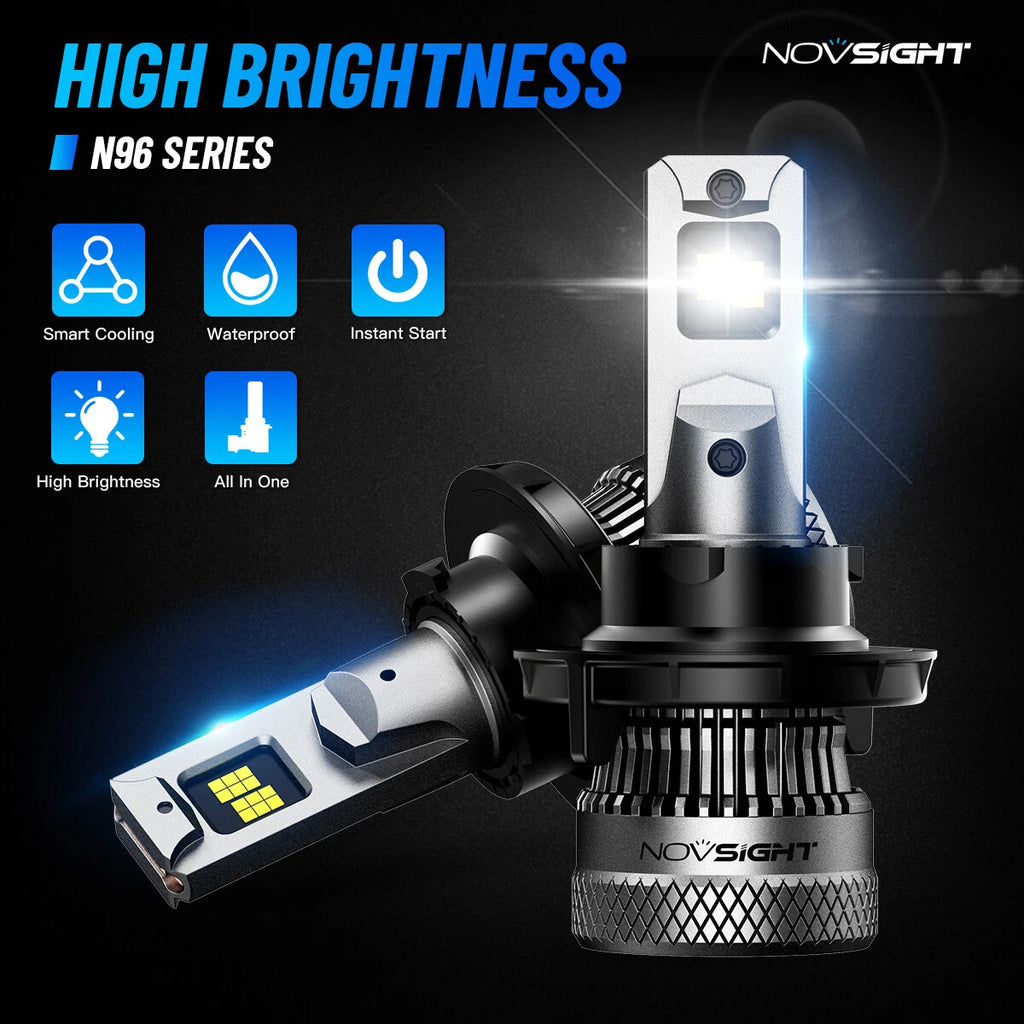 2X H13 LED Headlight Bulbs Kit for NOVSIGHT (200W, 40000LM, 6500K)