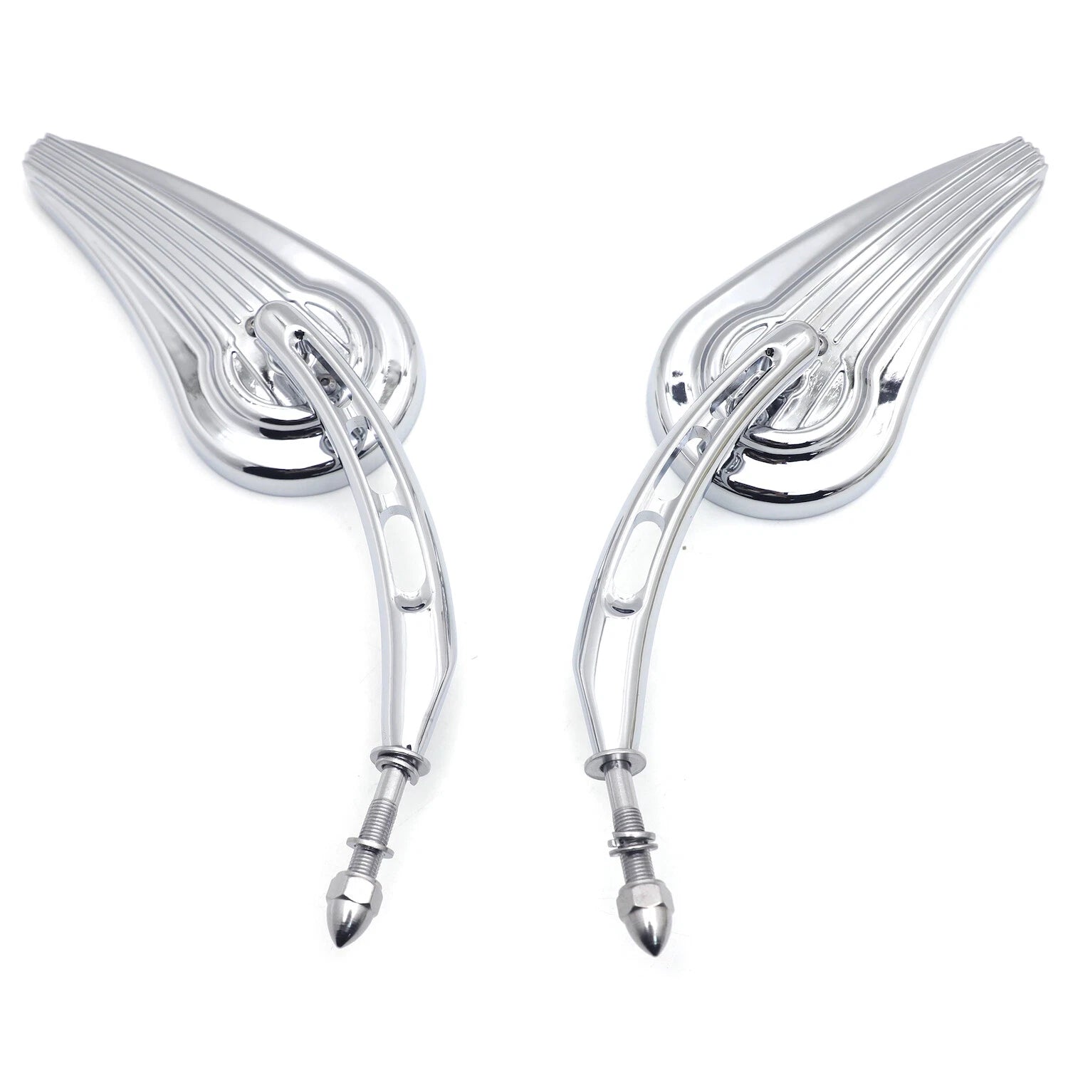 Chrome Raindrop Side Mirrors for Harley Iron 883 1200 (2009–2023)
