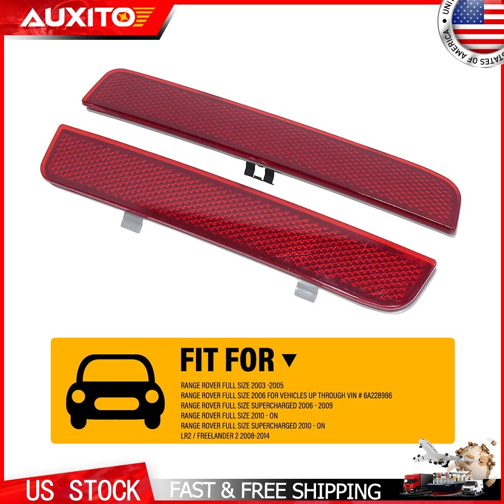 2X Rear Bumper Reflector Lamp Assembly for Land Rover Range Rover