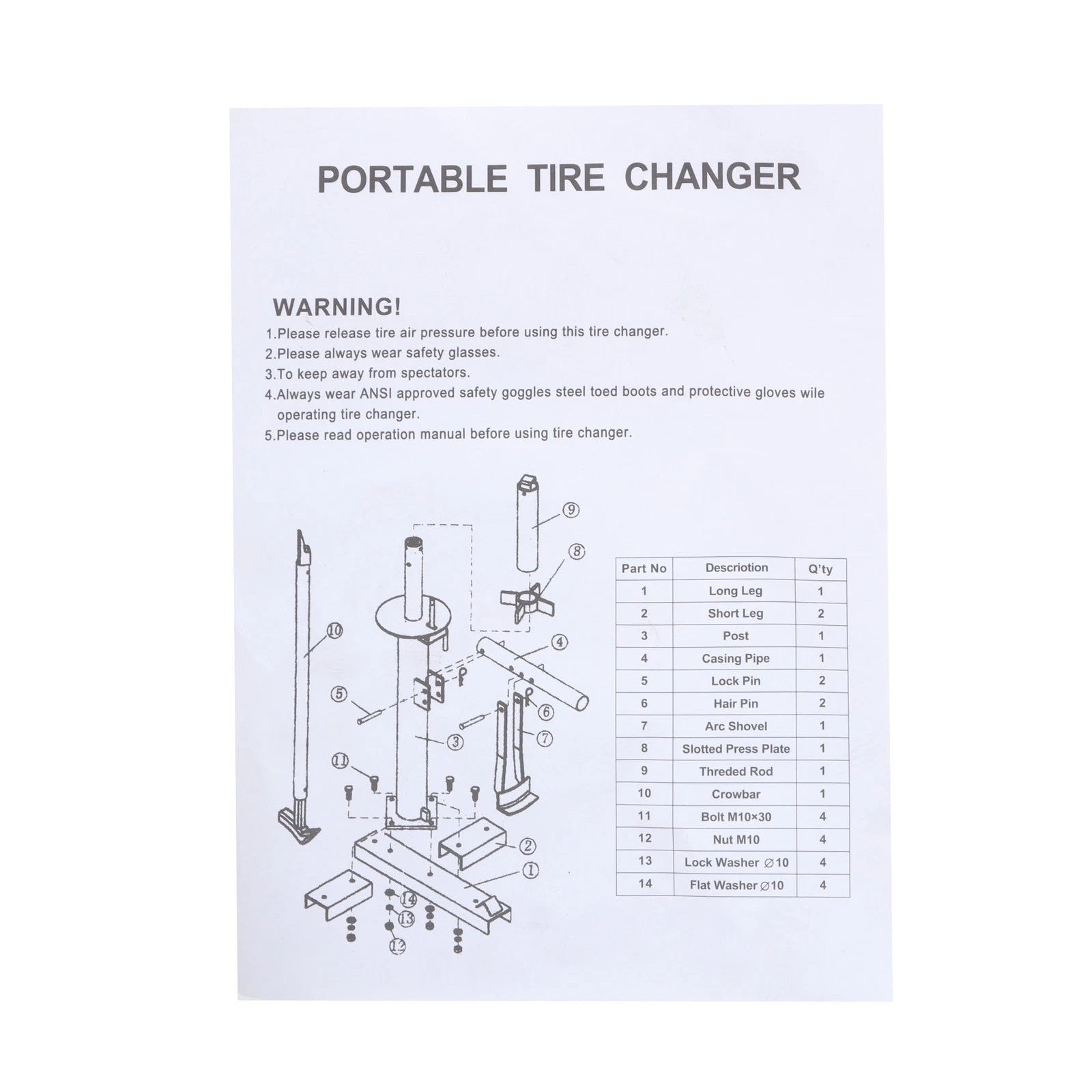 Portable Tire Bead Breaker for Hand Tools (8" to 16")
