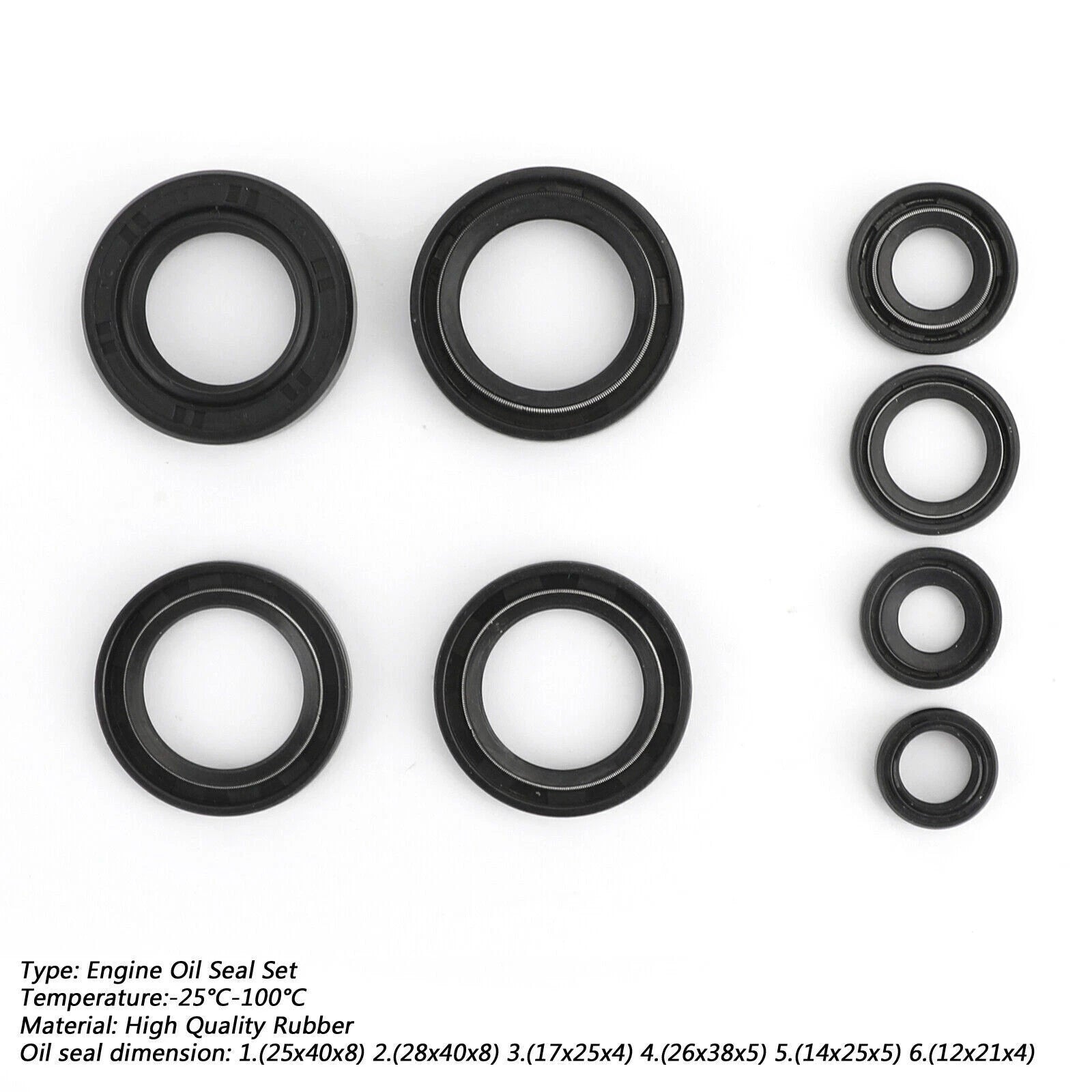 Complete Engine Oil Seal Set Kit x 8 for Yamaha DT 125 DT125 (1976–1981)