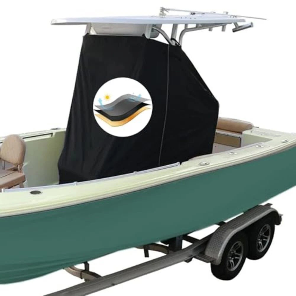 T Top Center Console Cover for Boats (Black, Weather Resistant)