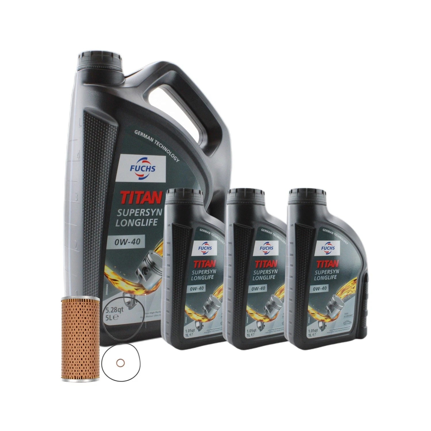 8L Fuchs TITAN SuperSyn LL 0W-40 Engine Oil Change Kit for R129 500SL (1989–2002)