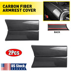 2X Carbon Black Console Armrest Box Cover for Mercedes Benz C GLC Class (2015–2022)