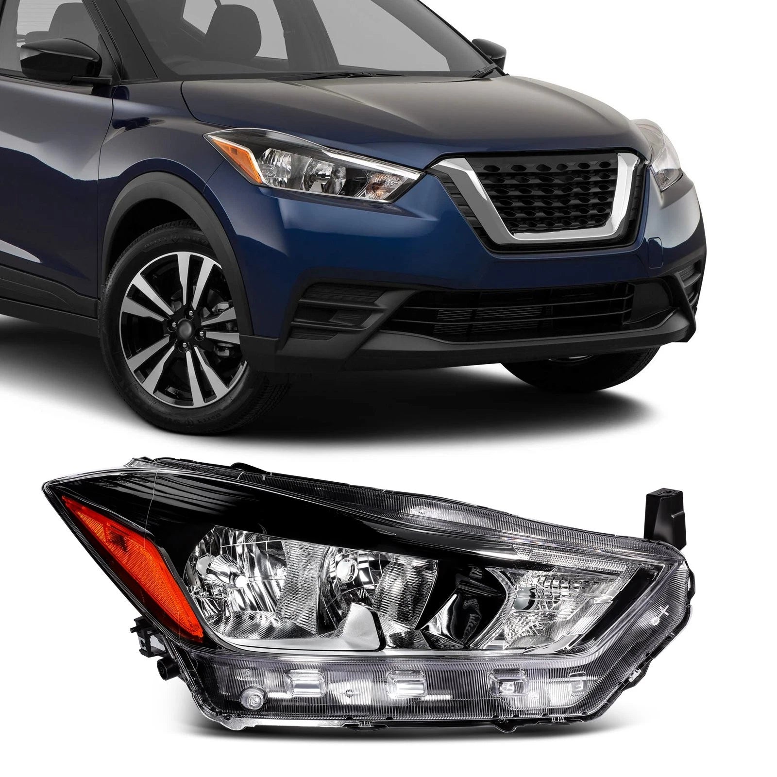 Right Passenger Side Headlight for Nissan Kicks (2017–2020)