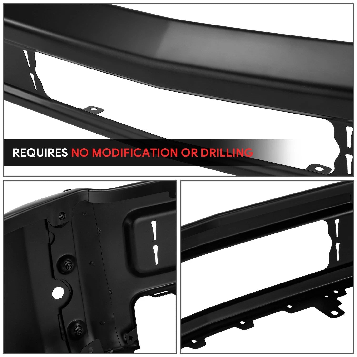 Front Bumper Face Bar for Silverado 2500 3500 HD (2015–2019) Black w/o Foglight Holes