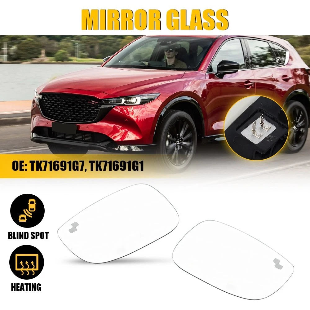 Set of 2 Heated Mirror Glasses for Mazda CX-5 CX-9 (2016–2023) LH/RH