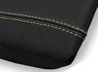 Leather Console Lid Armrest Cover for Volvo S80 (1999–2006) Black Beige Stitch