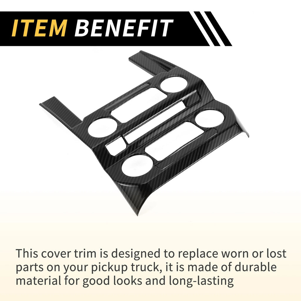 1 Pcs Central Control Panel Cover Trim for Ford F-150 (2015–2020) Carbon Fiber Black