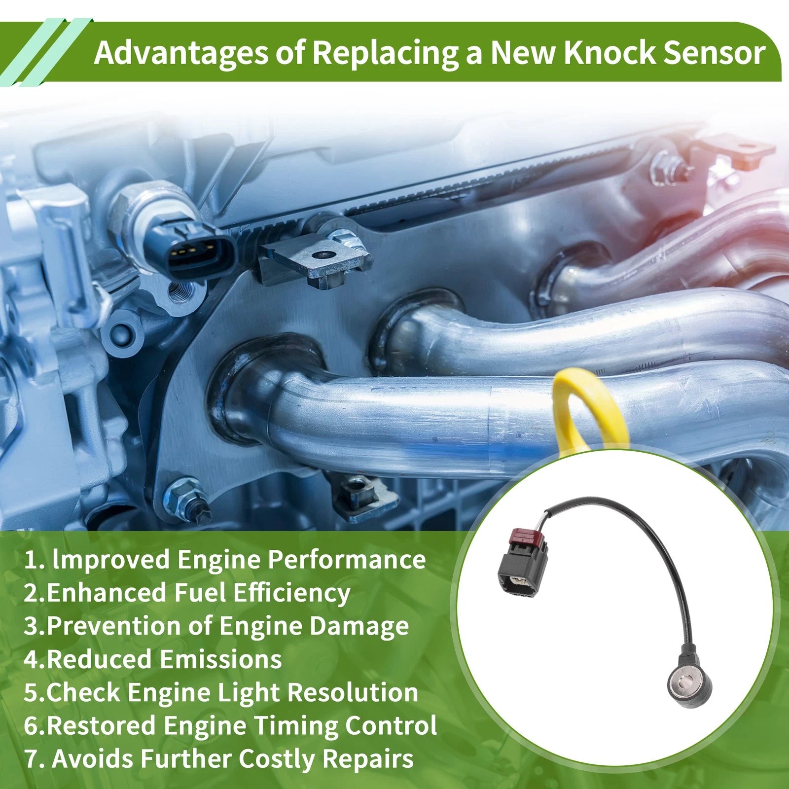Ignition Knock Detonation Sensor No.LF0118921 for Mazda 3 2.3L (2004–2009)