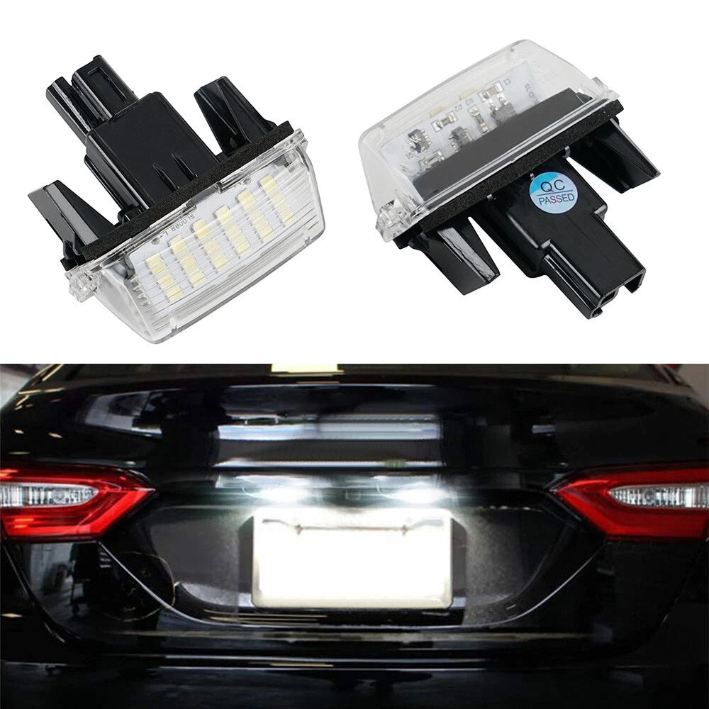 2X LED Rear License Plate Light for Toyota Camry (2012–2016) 6000K Lamp Kit