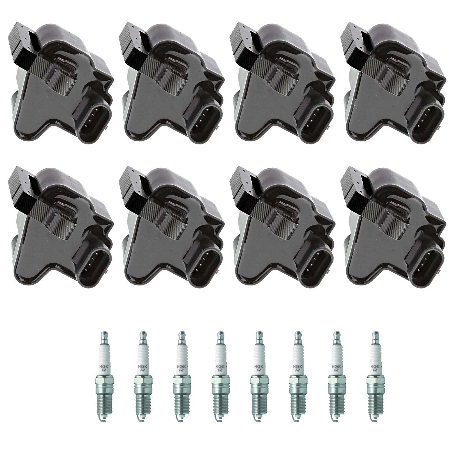 Set of 8 Ignition Coils & NGK Spark Plugs for Sierra 2500 HD (2001–2007)
