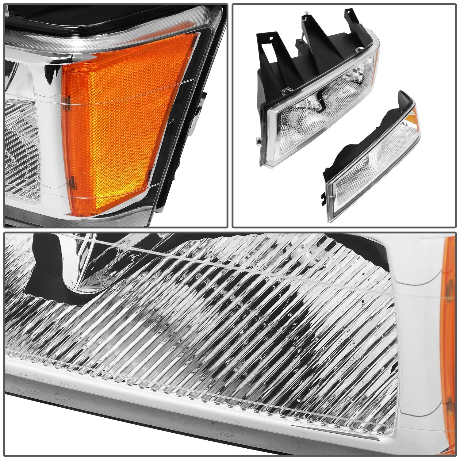 Chrome/Amber Side Headlight Bumper Lamps for Colorado Canyon (2004–2012)