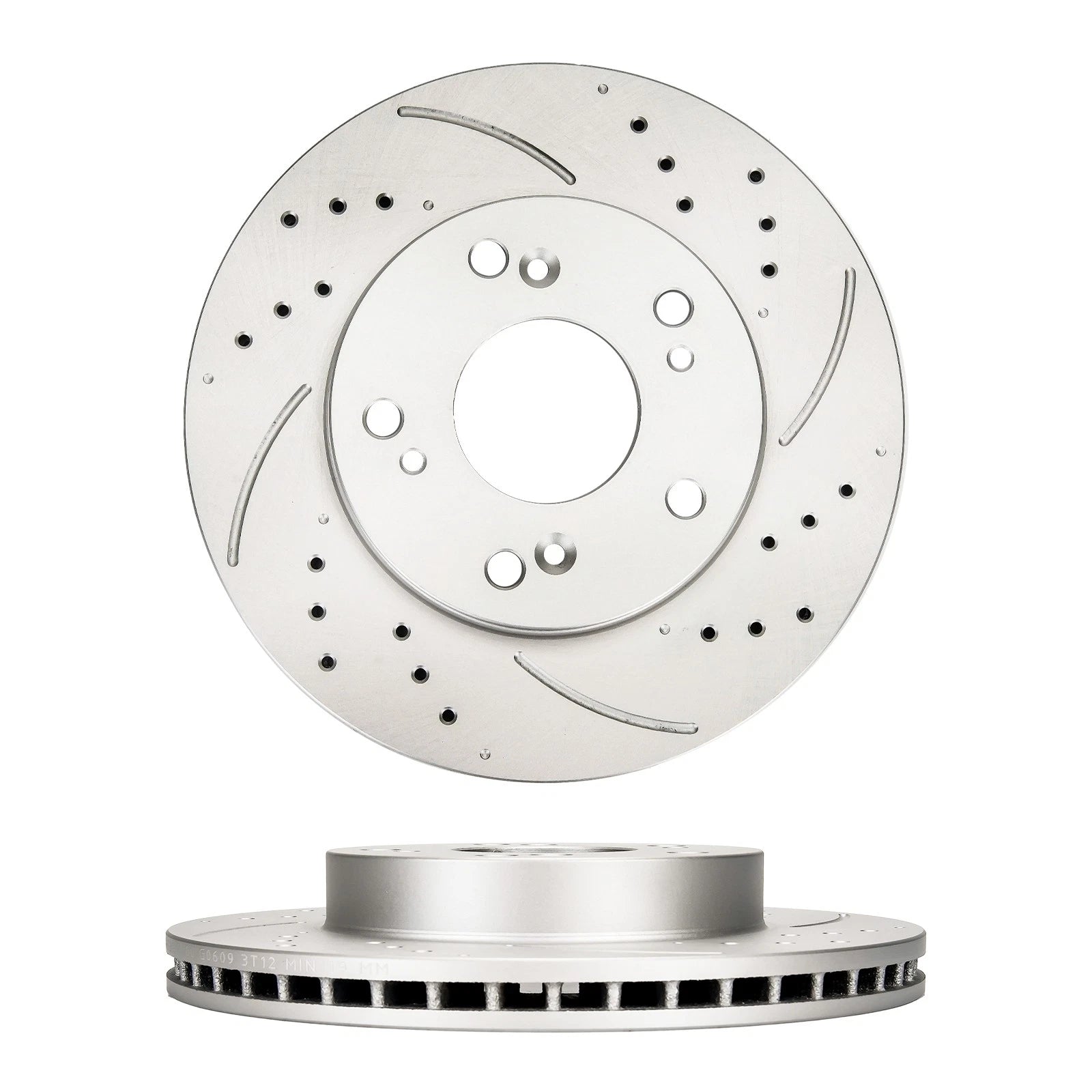 Front Drilled Slotted Brake Rotors and Ceramic Pads for Honda Civic (2015–2015)