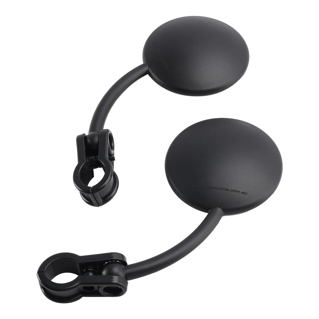 Set of 2 7/8" Handlebar 80mm Round Mirrors for Enduro MX Motocross