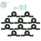 Set of 10 Pillow Block Mounted Ball Bearings for Various Applications