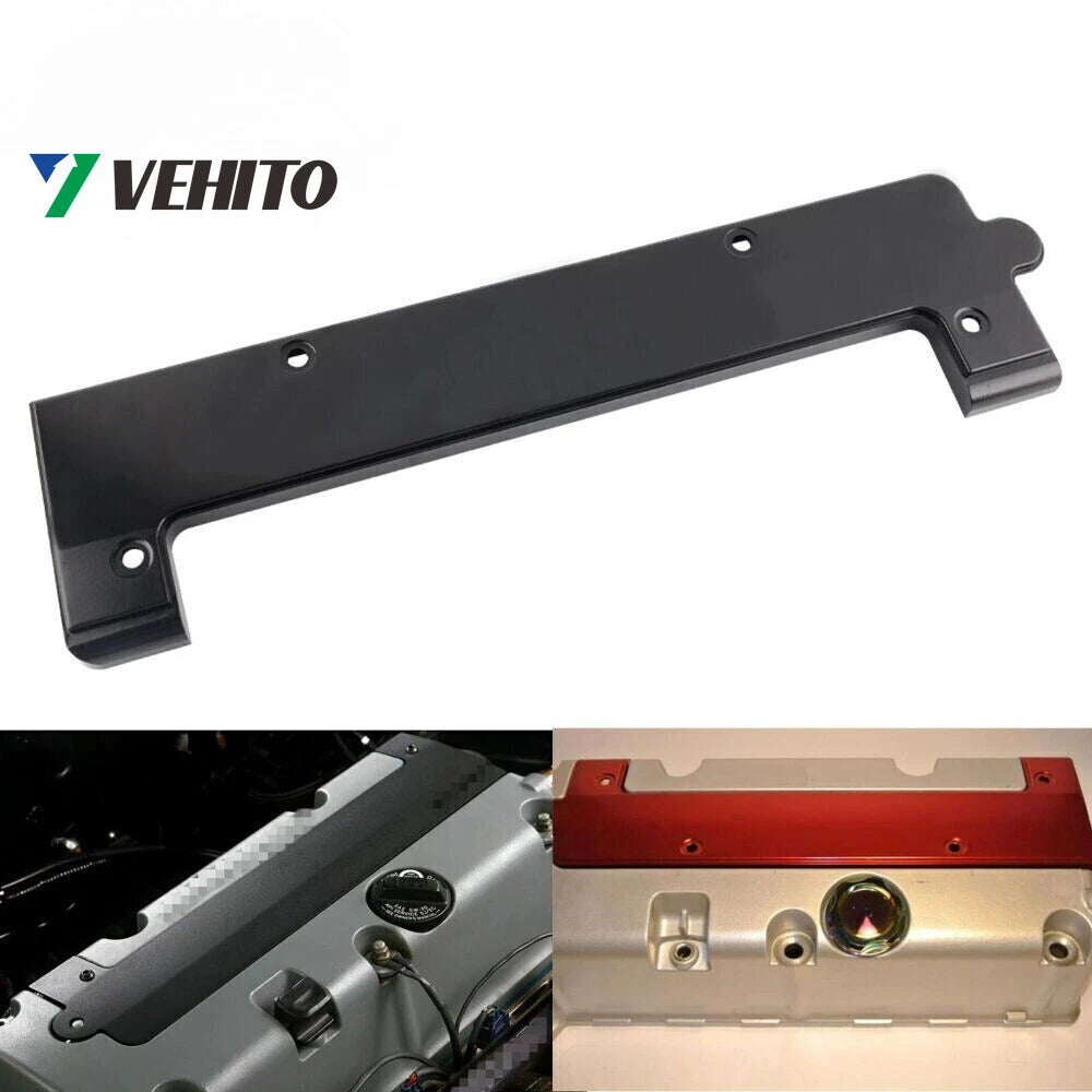 Black Aluminum Coil Pack Spark Plug Cover for Honda K20 K24 K Series (2002–2011)