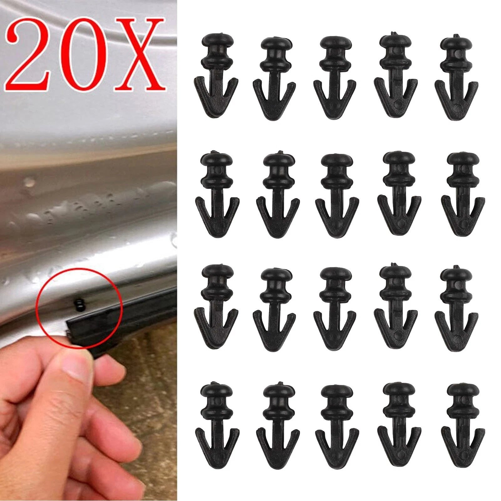 20Pcs Door Seal Sill Strip Clips for Ford Mondeo MK234 (2015–2021)