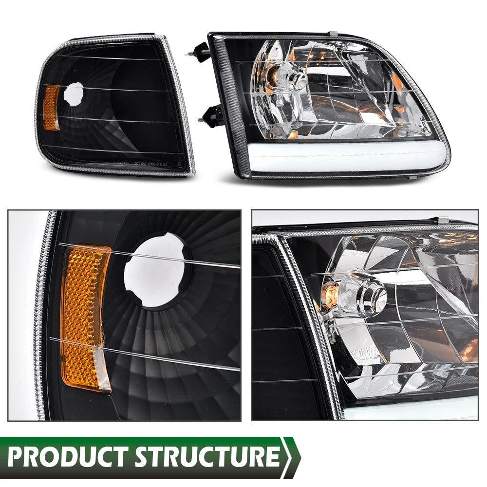 LED Tube Headlights & Corner Parking Lights for F150 Expedition (1997–2004)