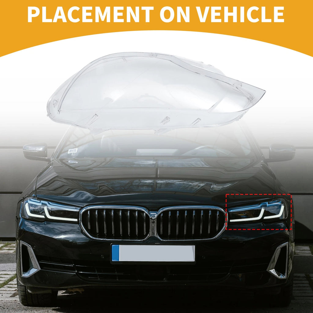 1 Pc Headlight Lens Cover for BMW X6 (2008–2014) No. 63117271371 Clear