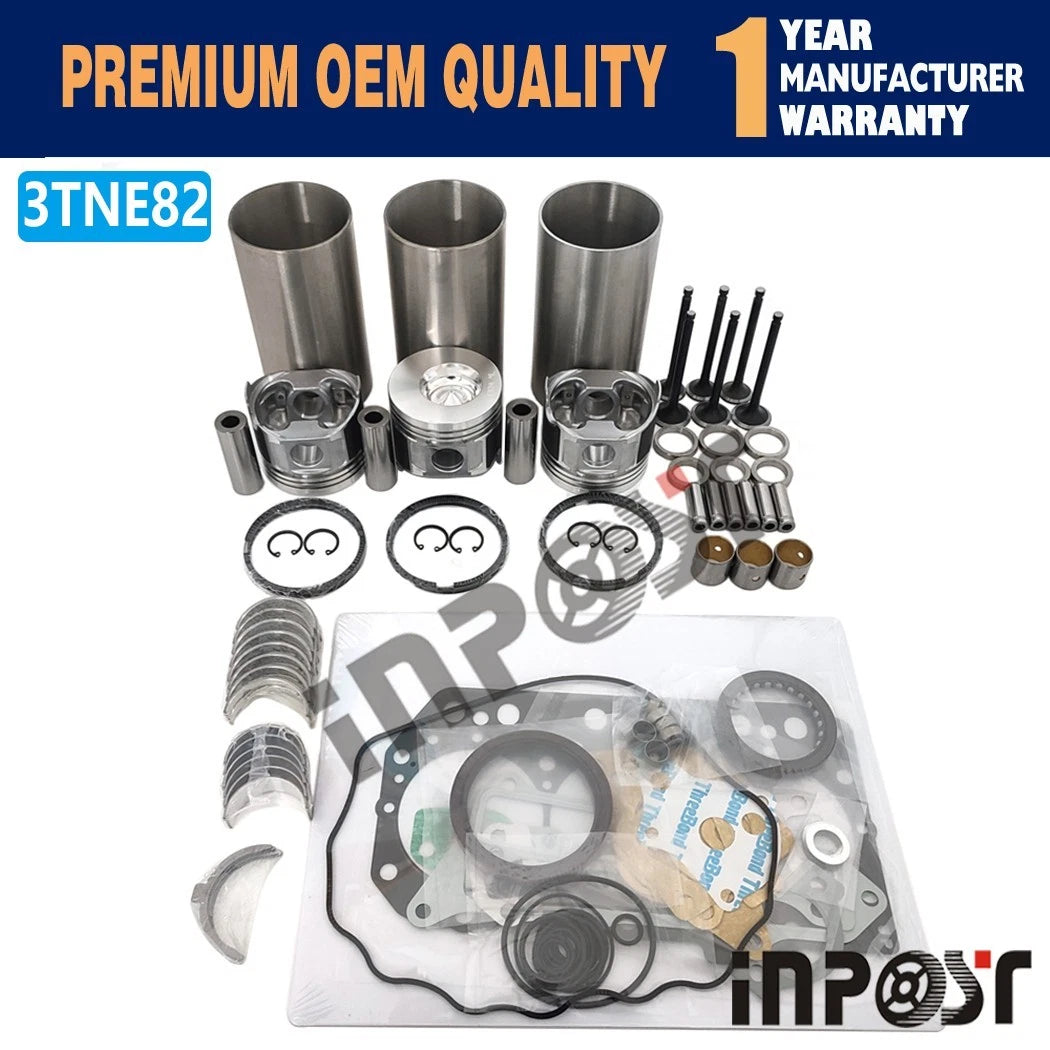 Overhaul Rebuild Kit for Yanmar 3TNE82 3TNE82A (Takeuchi TB28FR, Kobelco SK30SR)