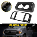 2Pcs Carbon Fiber Rear Cup Holder Air Vent Outlet Cover for Ford F150 (2015–2023)