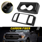 2Pcs Carbon Fiber Rear Cup Holder Air Vent Outlet Cover for Ford F150 (2015–2023)