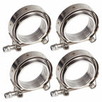 4x V-band Clamp for Exhaust Downpipe (Stainless Steel, 4" Inch)