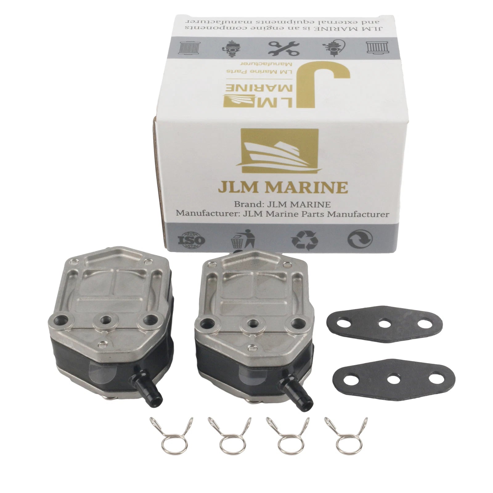 2X Fuel Pumps & Gaskets Kit for Suzuki 2-Str (9.9–65 HP)