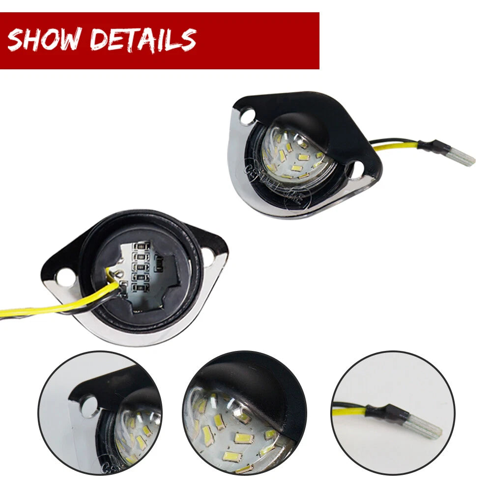 Set of 2 Full White LED License Plate Lights for Ford Mustang (1994–2004)