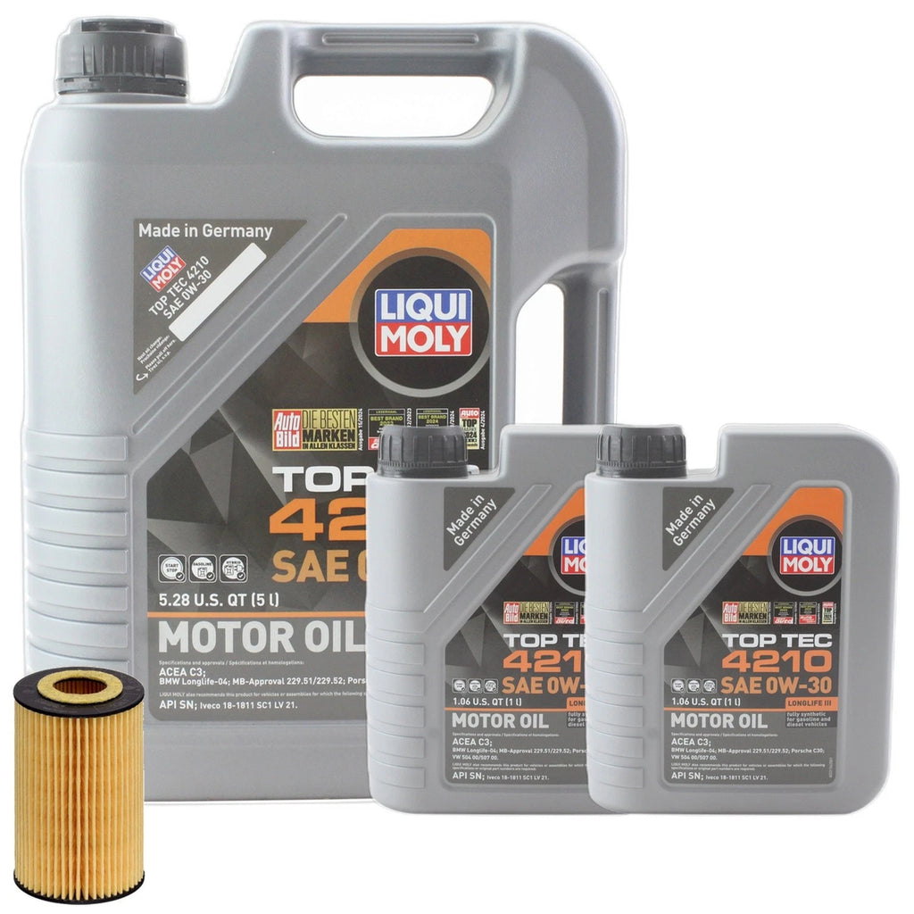 7L Liqui Moly TopTec 4210 0W30 Engine Oil Change Kit for Audi A7 Quattro Q7 (2010–2020)