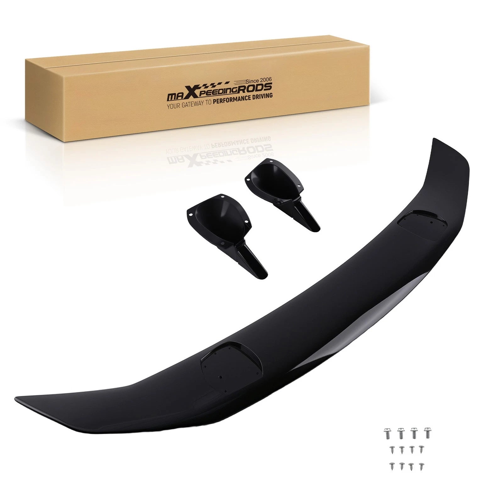 Durable Trunk Wing Spoiler Gloss Black for Universal Sedan Cars ABS Construction