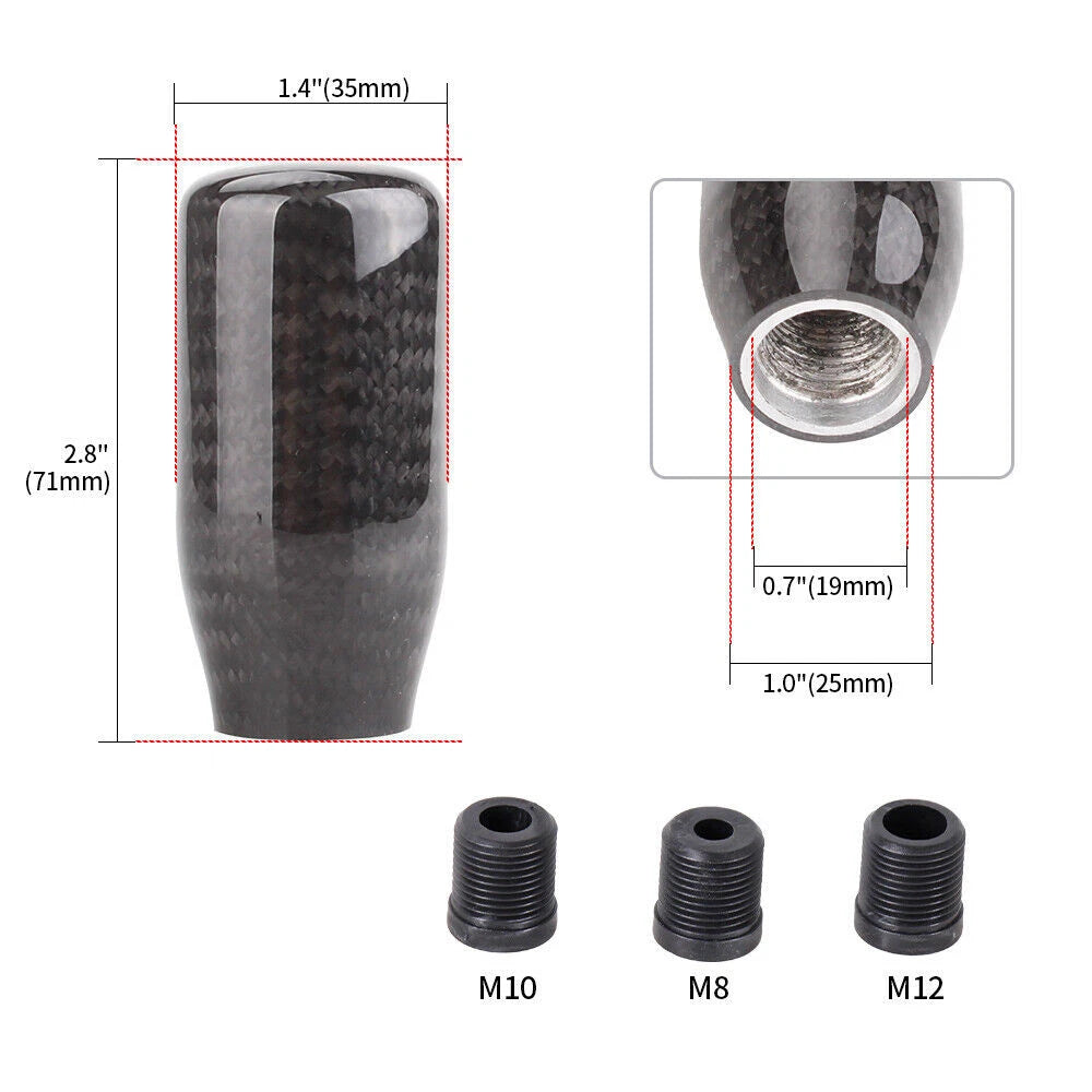 Carbon Fiber Manual Gear Shift Knob for Universal 5 Speed