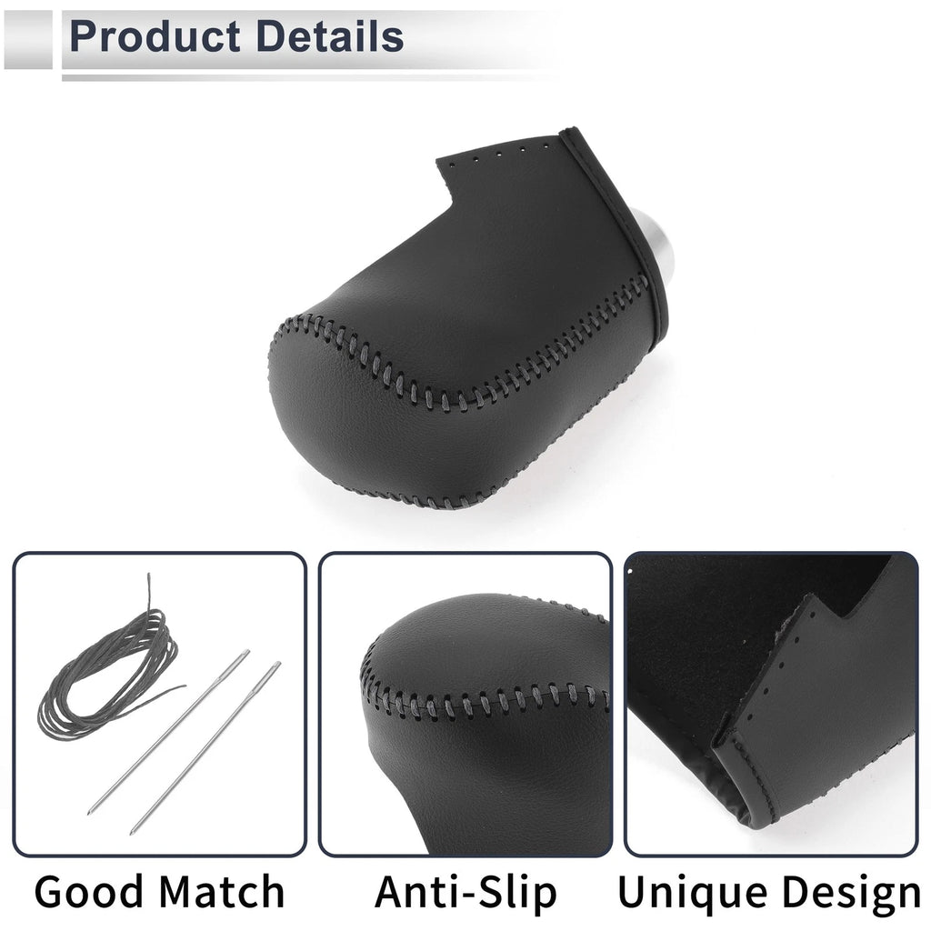 Gear Shift Knob Cover for Mazda CX-30 (2020–2021) Black Grey Faux Leather