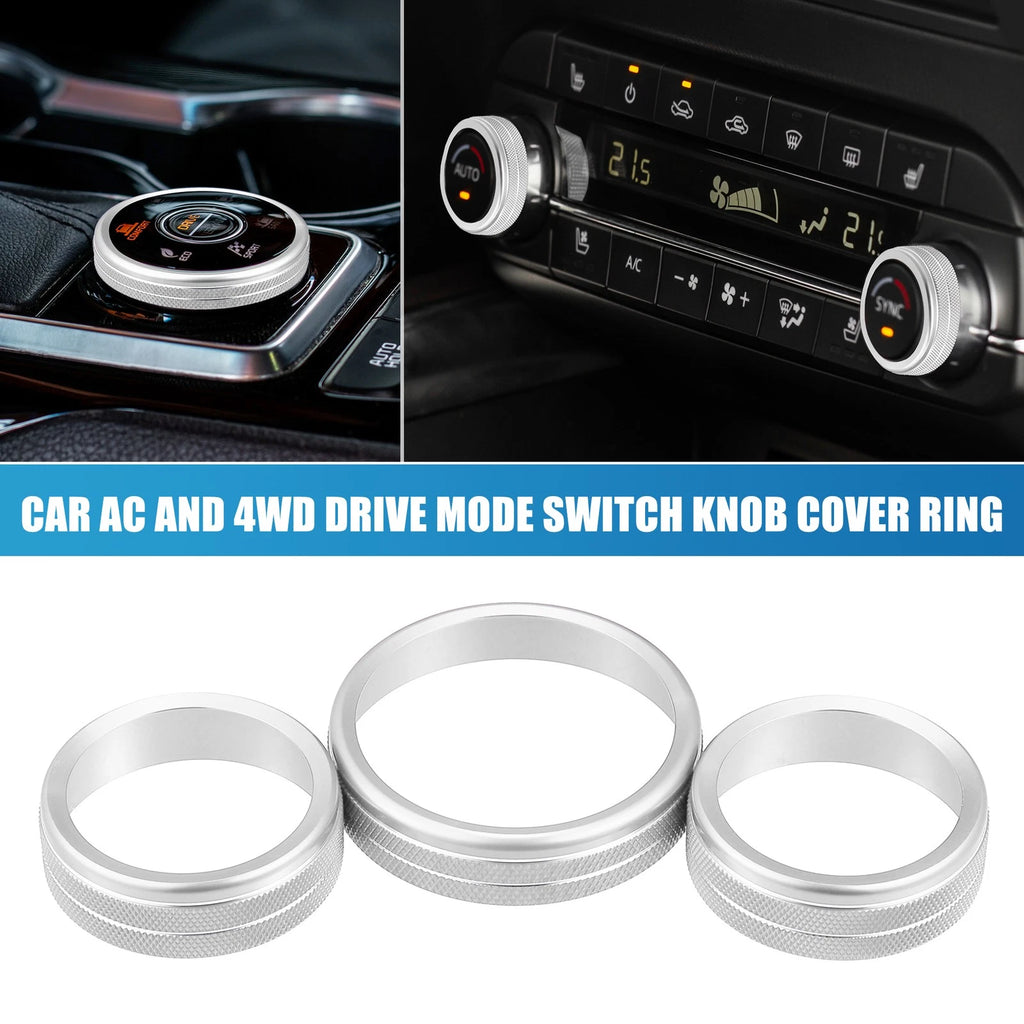 3pcs AC 4WD Mode Switch Knob Ring Cover for Nissan Rogue (2021–2022)