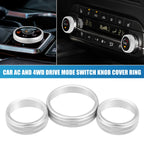 3pcs AC 4WD Mode Switch Knob Ring Cover for Nissan Rogue (2021–2022)